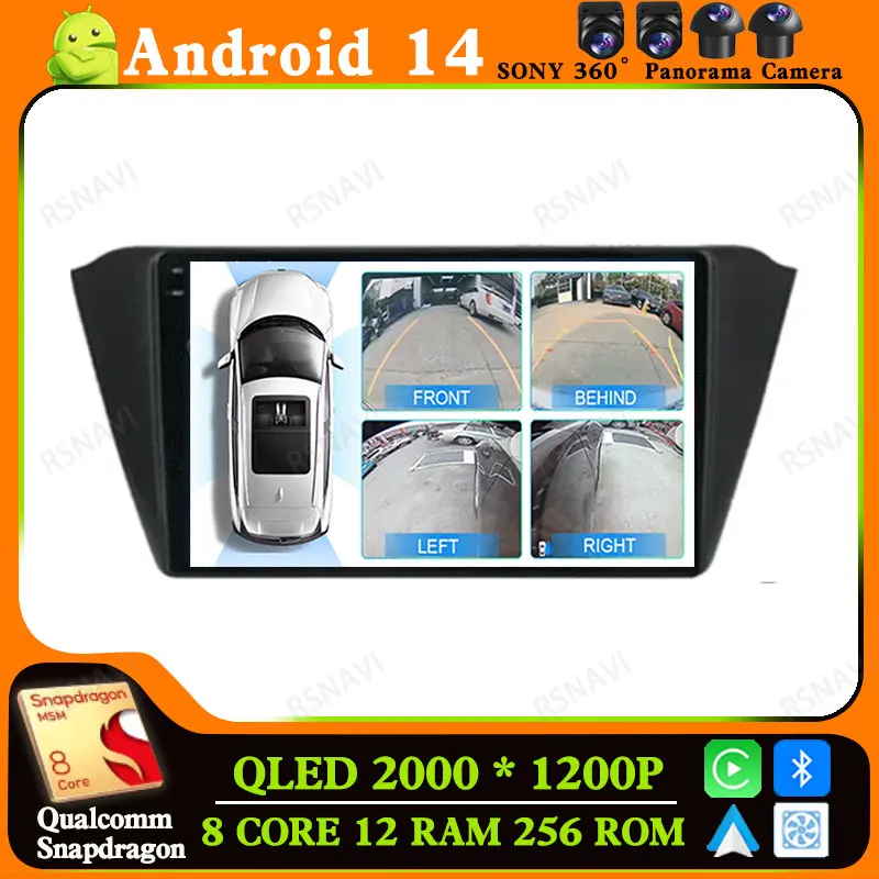 Автомобильный радиоприемник Android 14 для Skoda Fabia 3 III 2015 - 2019 5G WIFI мультимедийный