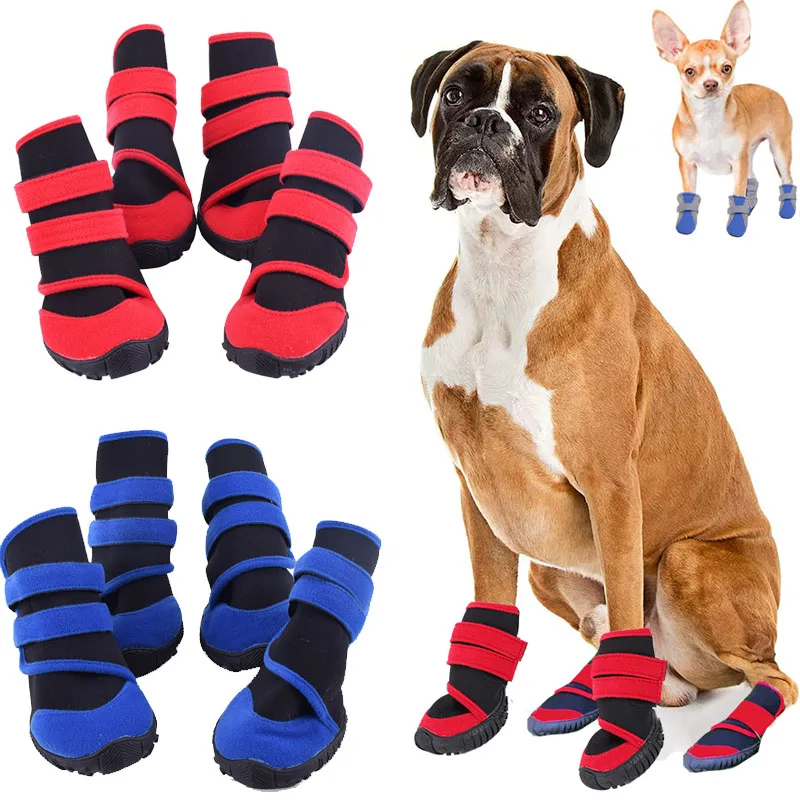 

Durable Boots for Dog Light Waterproof Booties for Small Large Dog Nonslip Paw Protector Adjustable Reflective Warm Boot Straps