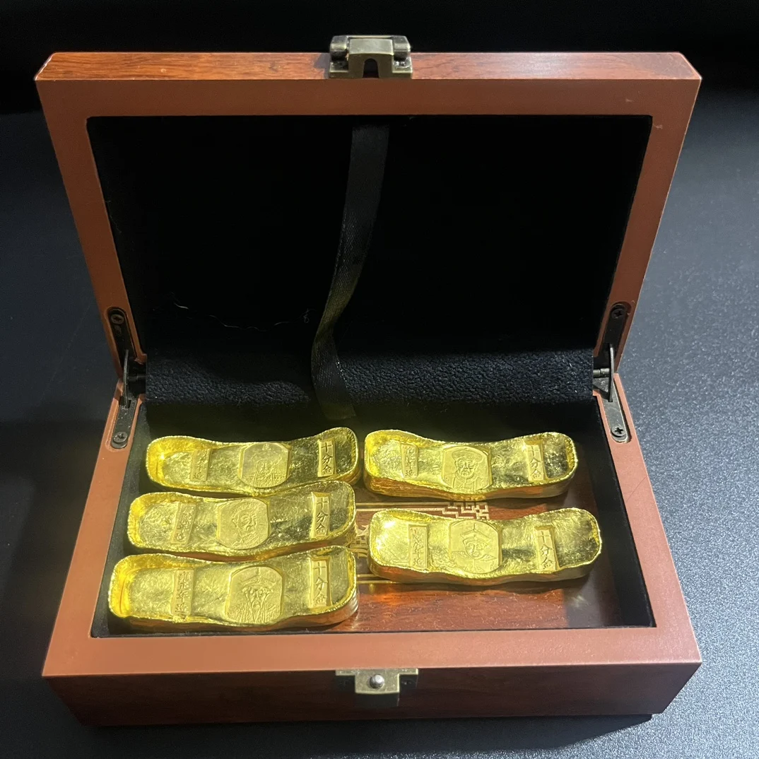 Позолоченные маленькие золотые стержни из чистой меди с пятью императорами