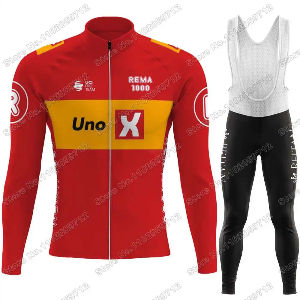 

2023 комплект велосипедной одежды Uno-X Team France Tour, осенне-зимняя одежда для велоспорта с длинными рукавами, мужской костюм из куртки и брюк для велоспорта