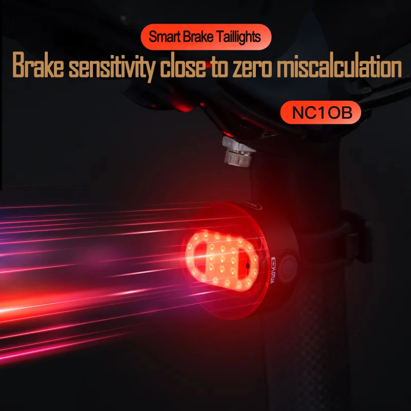 

Задний Фонарь велосипедный с умным датчиком, освещение для стоп-сигнала, высокая видимость, водонепроницаемый светодиодный фсветильник дл...