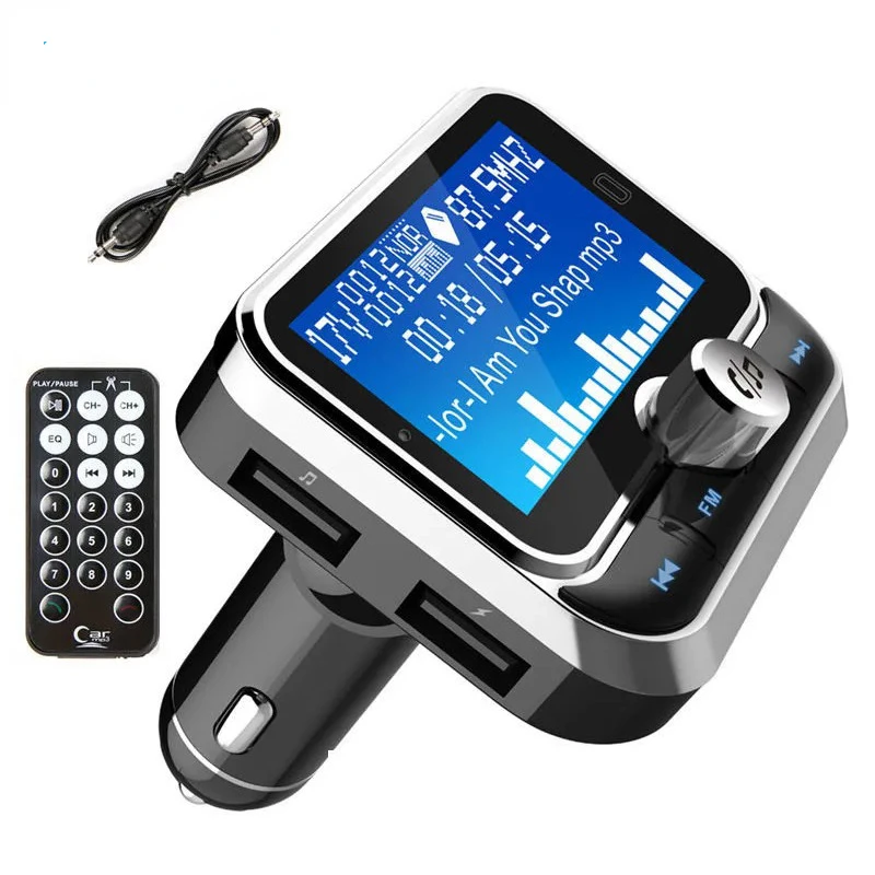 

FM Transmitter Bluetooth Car MP3 Music EQ Player Support Folder Play Wirless Handsfree Kit with 1.8'' LCD Screen