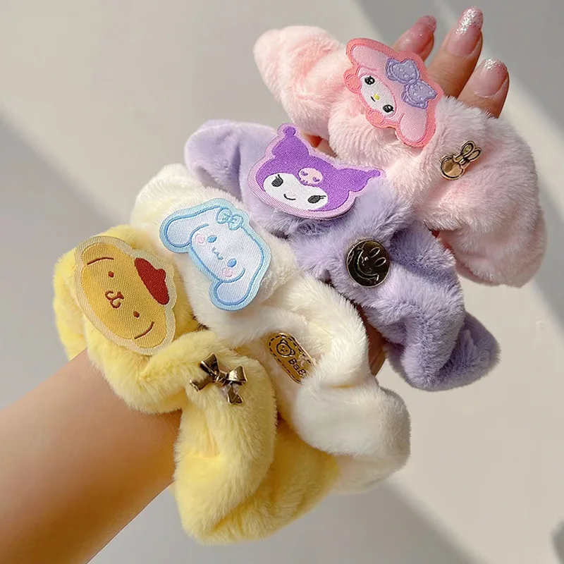 

Sanrio Kuromi Cinnamoroll помпон пуриновая Мелодия кавайная девочка в форме сердца круглая головная повязка женский старший чувственный новый плюшевы...