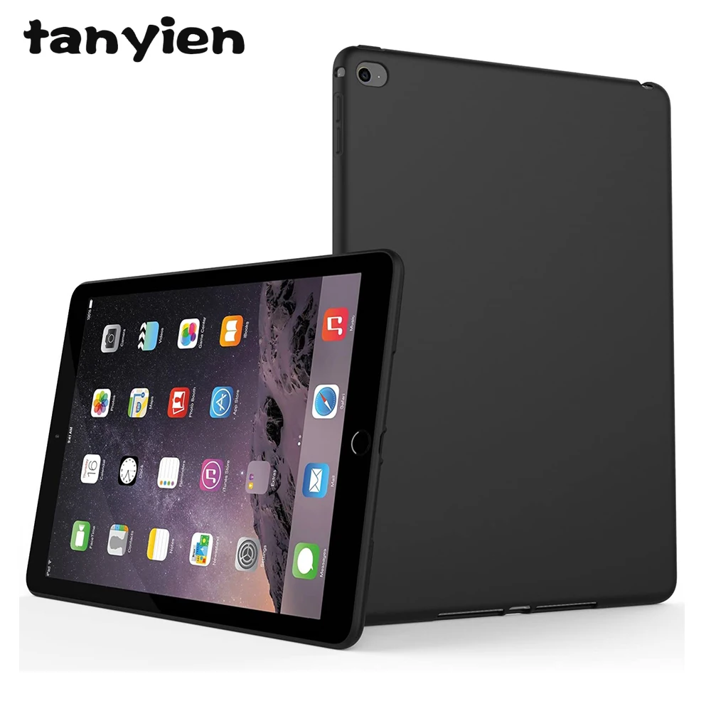 

Shockproof Tablet Case For Apple iPad Air 9.7 2014 (Air 2) A1566 A1567 Flexible Soft Silicone Black Shell Back Cover