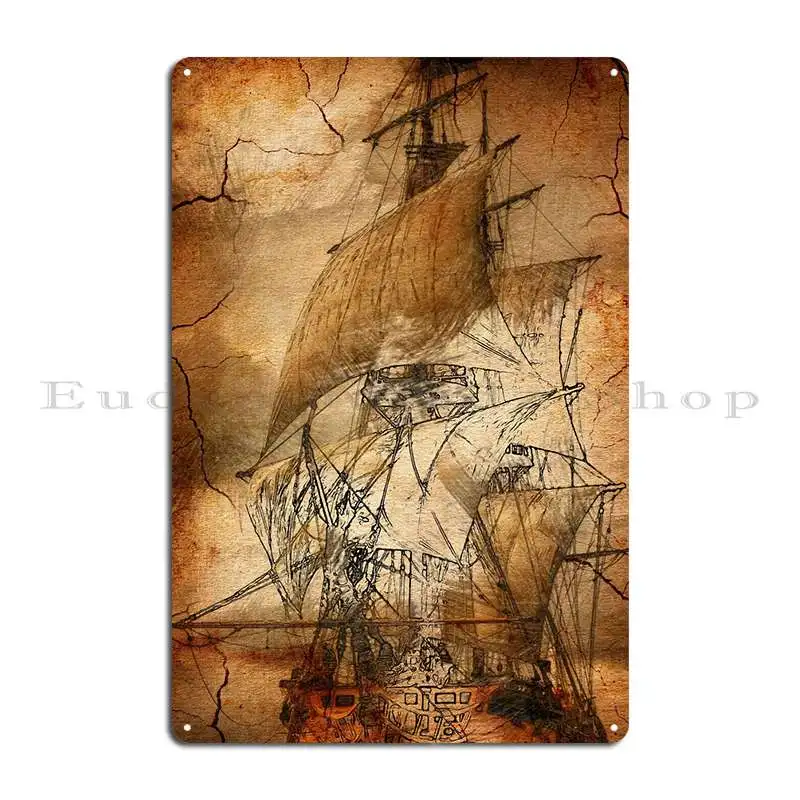 

Wind Sails Brig Metal Plaque Poster Club Bar Cinema Printing Wall Plaque Party Tin Sign PosterWall Decoration