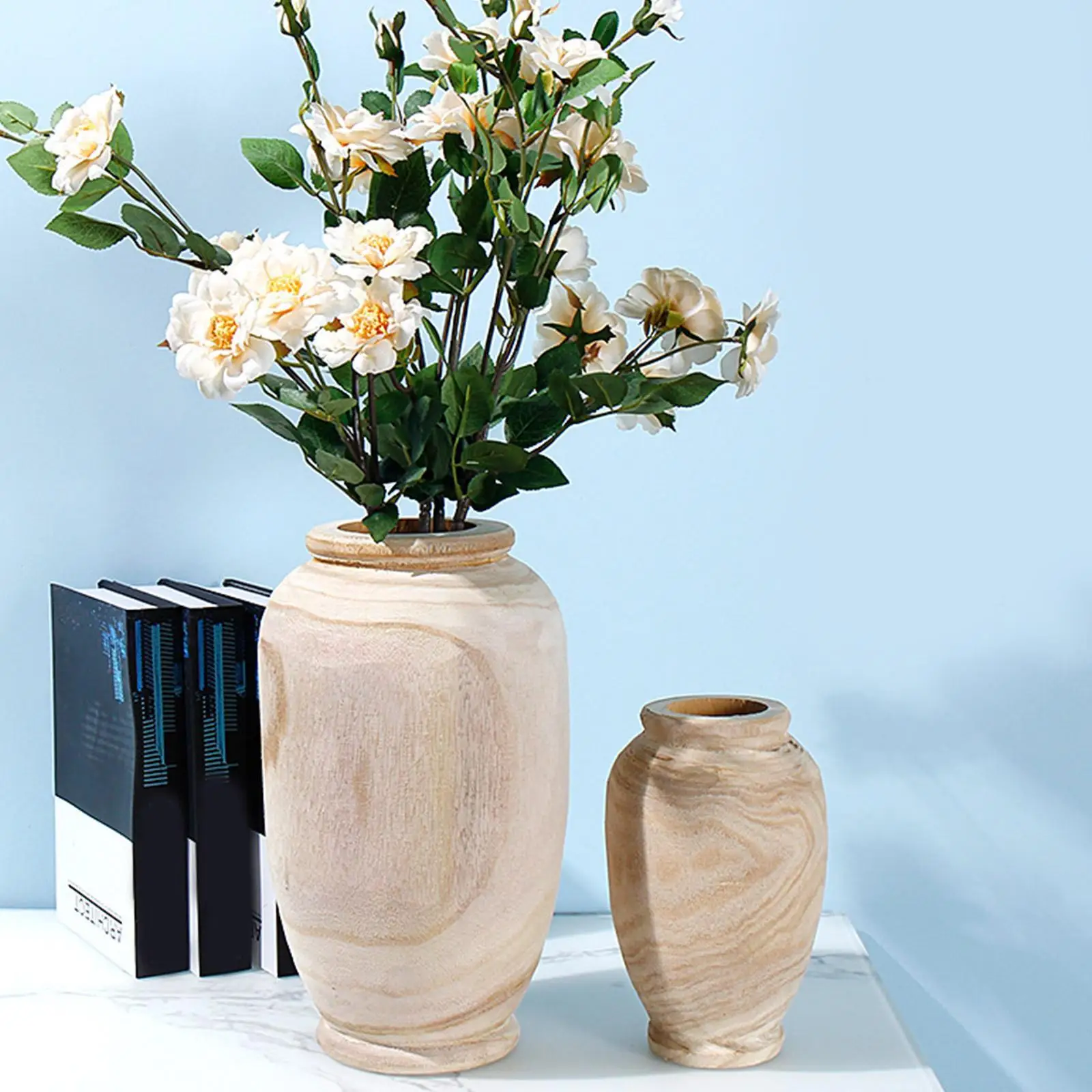 

Modern Wood Vase Plant Table Garden Flower Pots Vase Dry Flower Decorative Jarrones Decorativos Modern Florero Home Decor