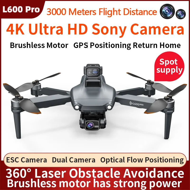 

L600 PRO Drones Fpv With Camera Hd 4k Professional Rc Plane 5g GPS Laser Obstacle Avoidance Remoto Controle Helicoptero Kids Toy