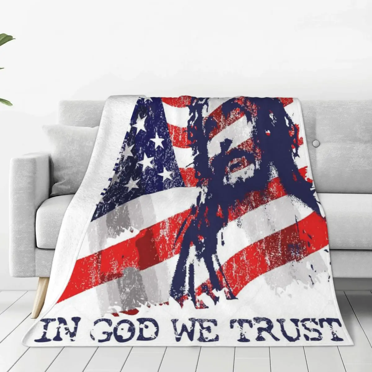 

In God We Trust Soft Flannel Throw Blanket for Couch Bed Warm Blanket Lightweight Blankets for Sofa Travel Blanket