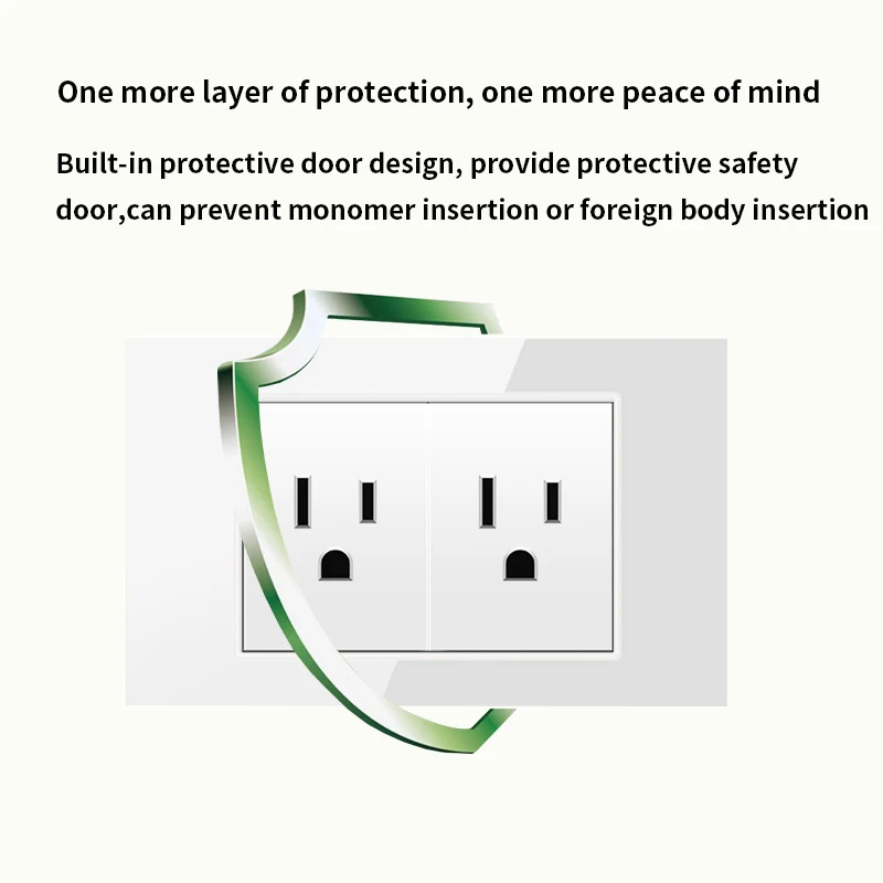 Белая настенная панель выключателя света закаленное стекло стандарт США