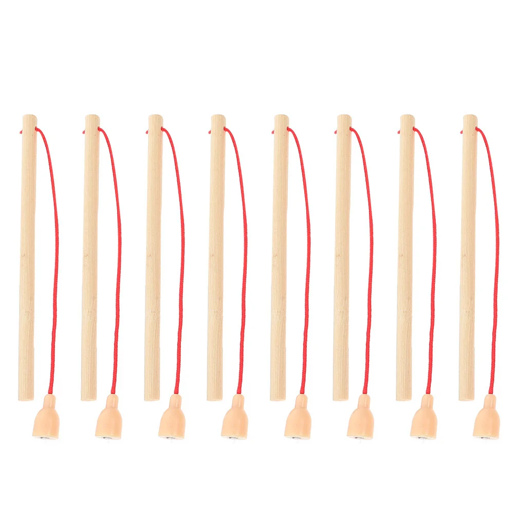 

8 Pcs Fishing Educational Pole Wood Rod Poles Kids Toy Toys Toddlers Wooden Plaything Creative