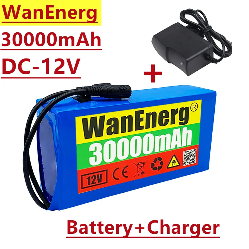 

12V lithium ion battery, 30000mah, dc-12v / 12.6V, portable rechargeable battery, suitable for outdoor power supply and lighting