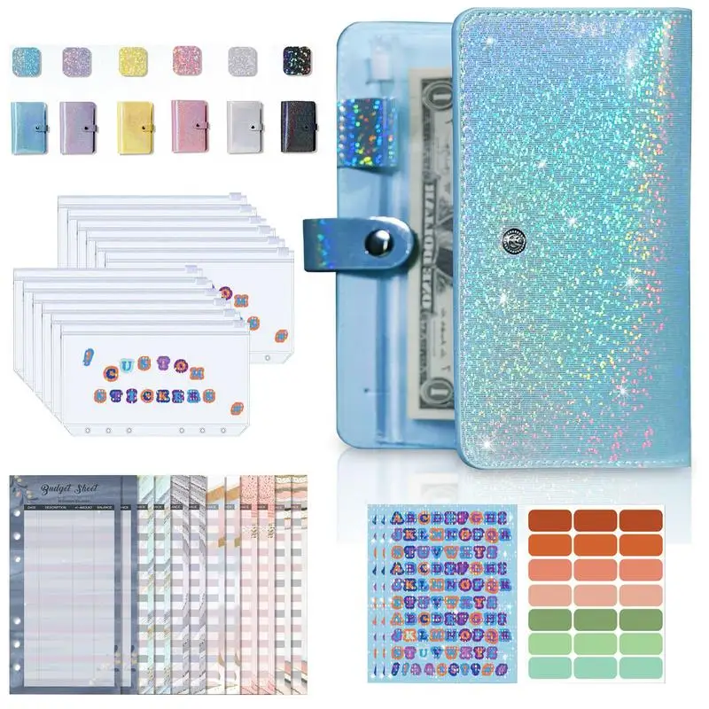 

Binder Notebook Set Translucent Stylish Diary Journal Budget Binders Stationery School Office Supplies