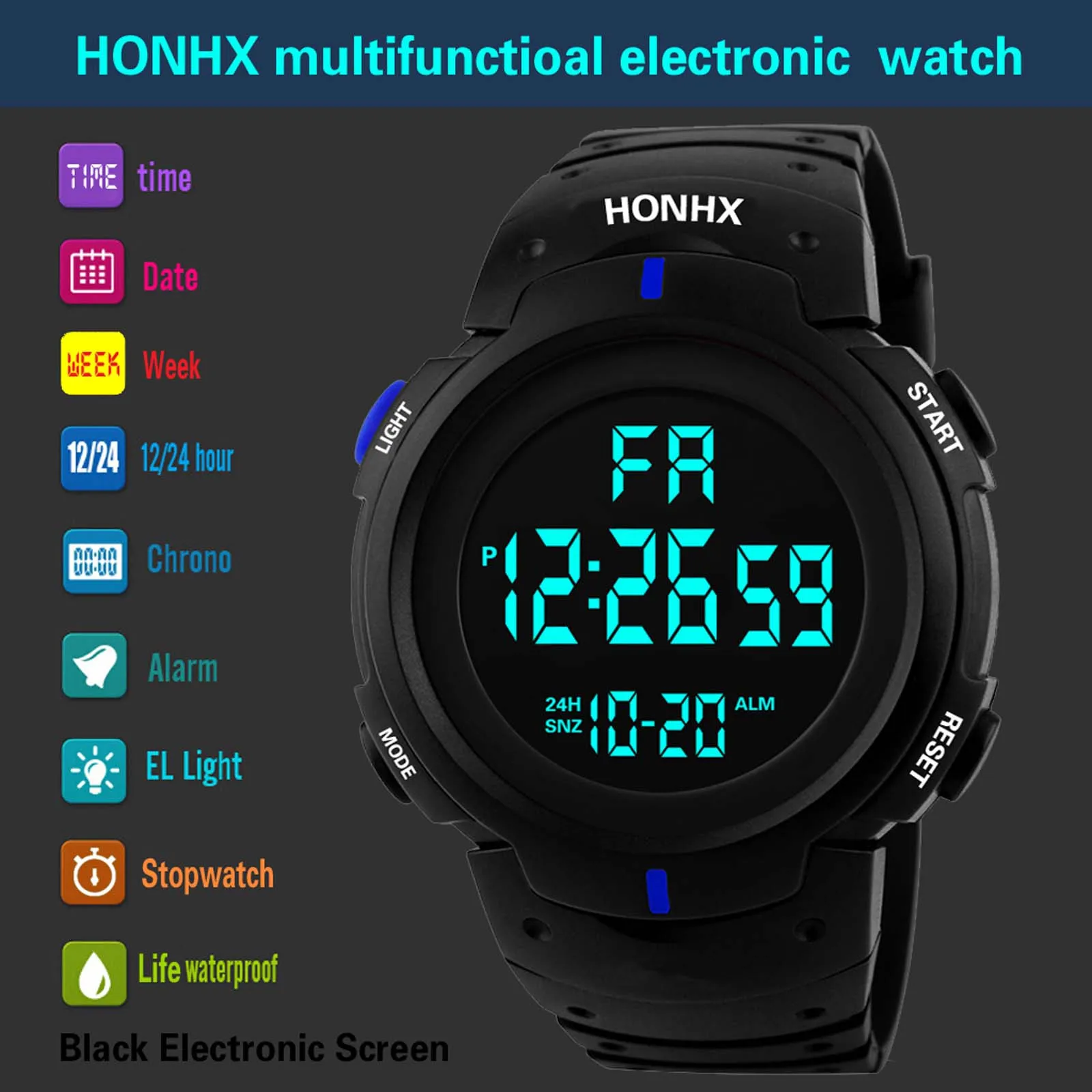 

Outdoor Men Watch Electronic Watch Sport LED Digital Date Mens Luxury Sport Watch Watch Boys 3 Years