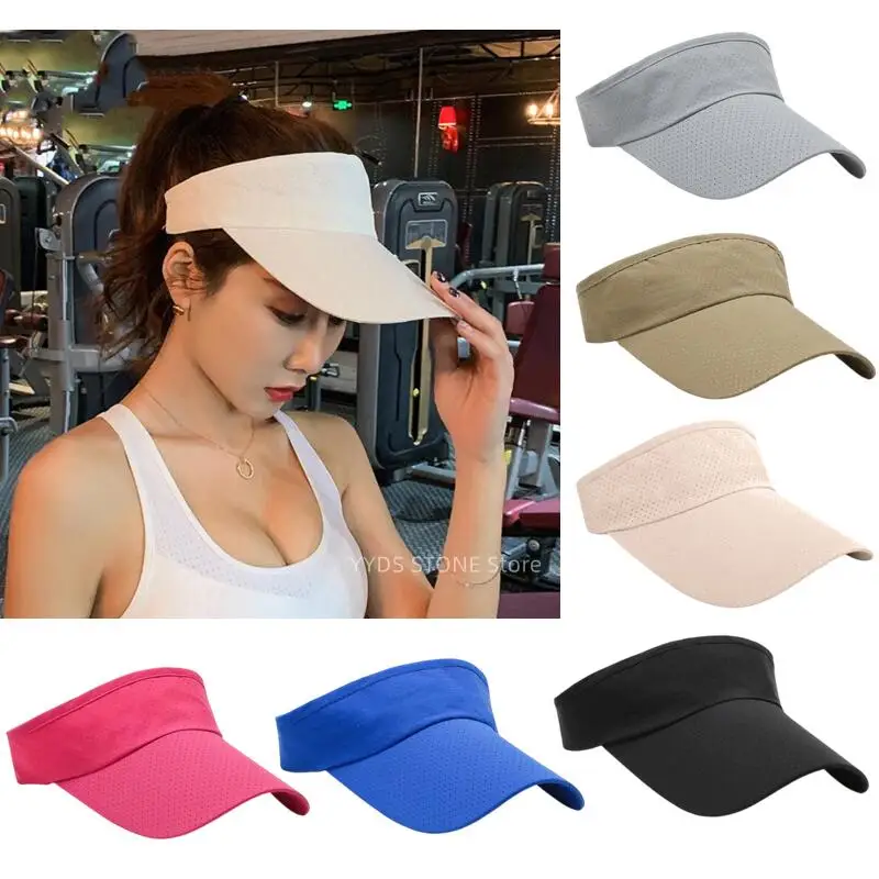 

New Breathable Air Sun Hats Men Women Adjustable Visor UV Protection Top Empty Solid Sports Tennis Golf Running Sunscreen Cap