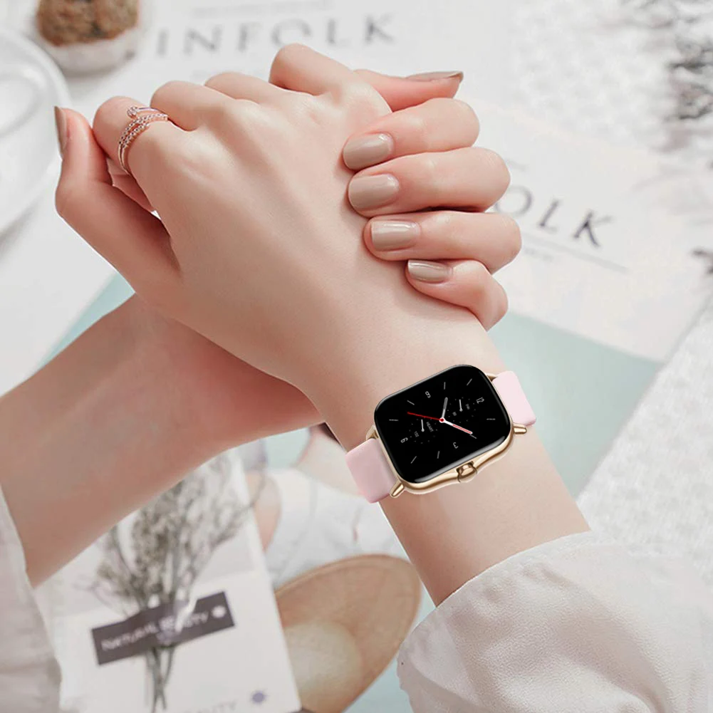 Силиконовый спортивный ремешок для Amazfit GTS/2/3/4/2e/GTS2 Mini/GTR 42 мм/47 мм/GTR2/3/4/2e браслет с