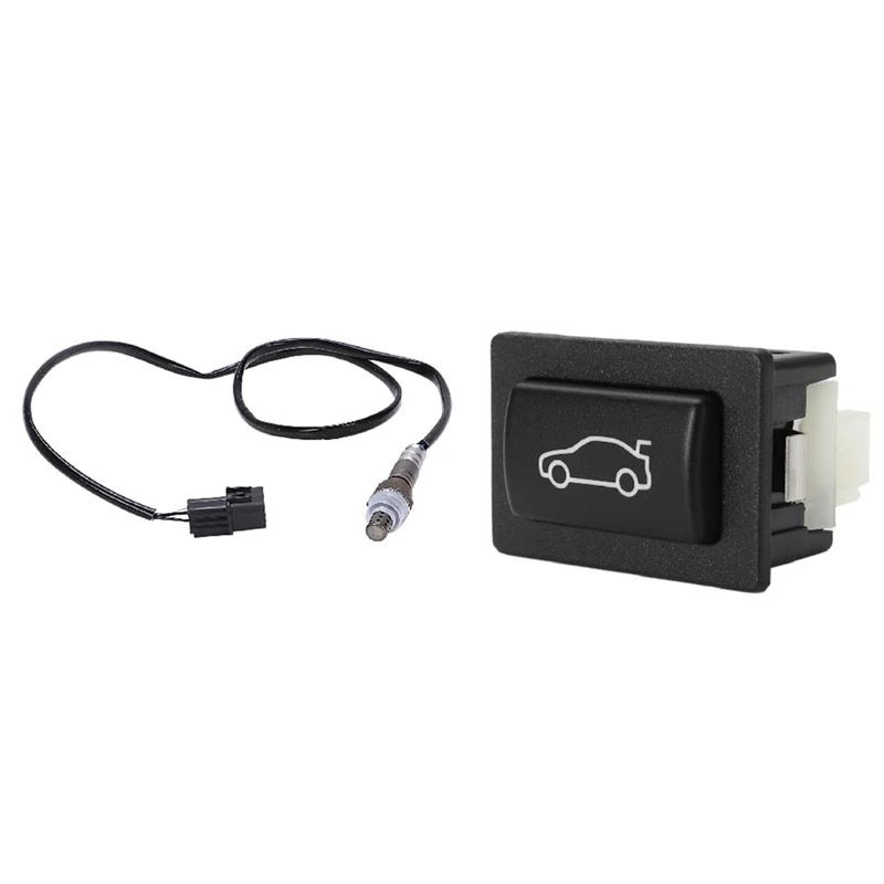 

2 Pcs Car Accessories: 1 Pcs Oxygen Sensor & 1 Pcs Universal Car Trunk Unlocking Switch Button Plastic Black