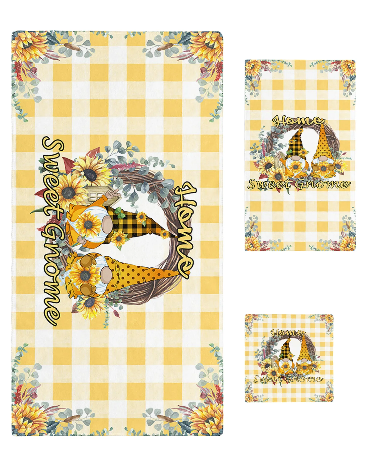 

Набор полотенец на заказ, домашнее банное полотенце в виде гнома, с подсолнухом, полотенце для лица, полотенце для рук, полотенце для ванной, ...