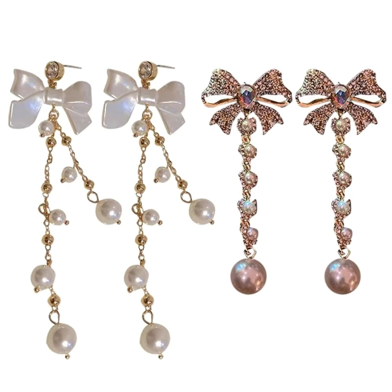 

1 Pair Bowknot Tassels Earrings Women Party Earrings Jewelry Gift for Women