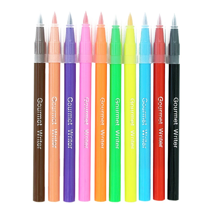 

Edible Ink Markers Pigment Pen Brush Food Coloring Pen For Drawing Biscuits Fondant Cake Decorating Tools Cake DIY Baking Tool