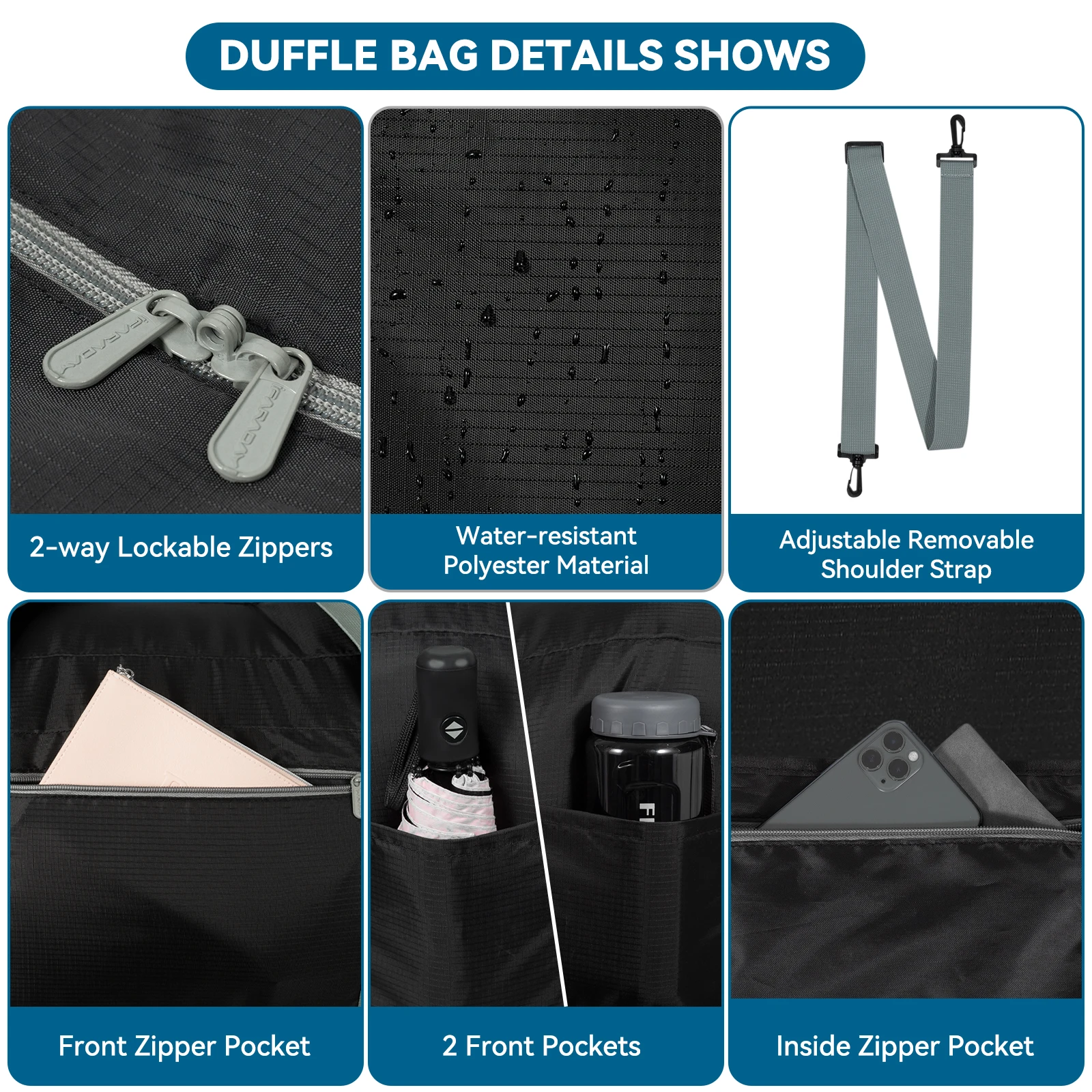 IFARADAY Unisex Travel Bag 28in Foldable Duffle Bags Waterproof Multifunctional Carry on Luggage for Storage/Camp