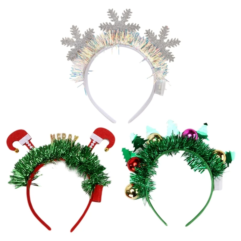 

New 2022 Light Up Christmas Hairhoop Headband Glowing Hairband Cosplay Costume Hairhoop for Women Girls Holiday Party Hair Accs