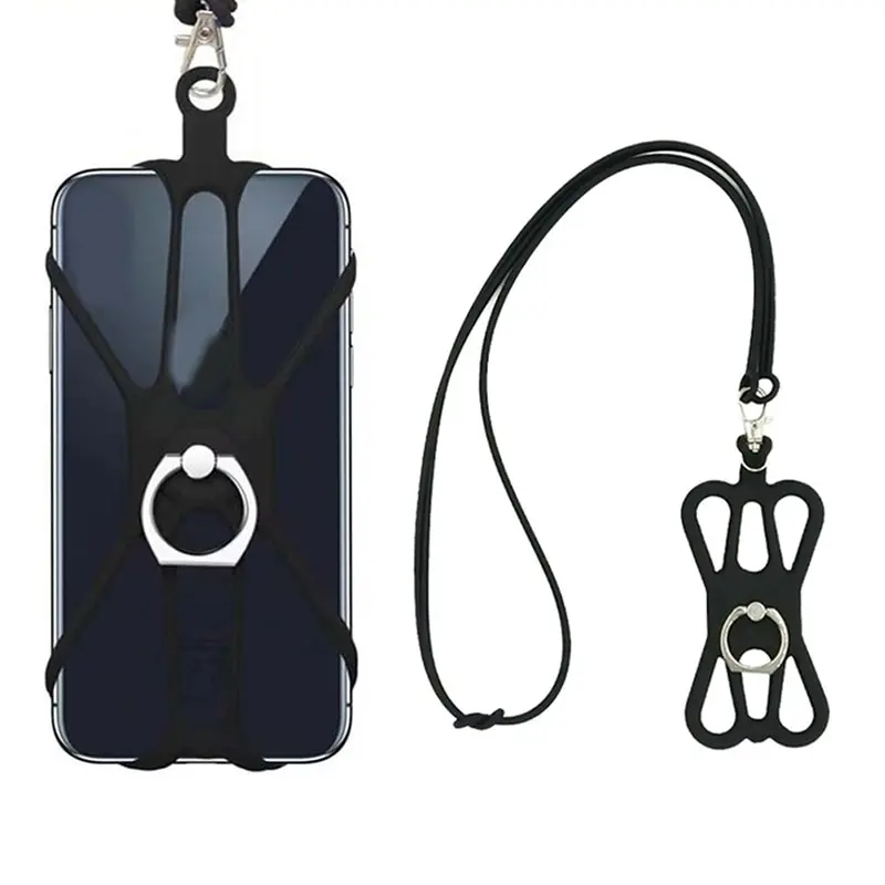 

Universal Silicone Cell Phone Lanyard Holder Case Cover Phone Neck Strap Necklace Sling For Smart Mobile Phone Lanyard With Ring
