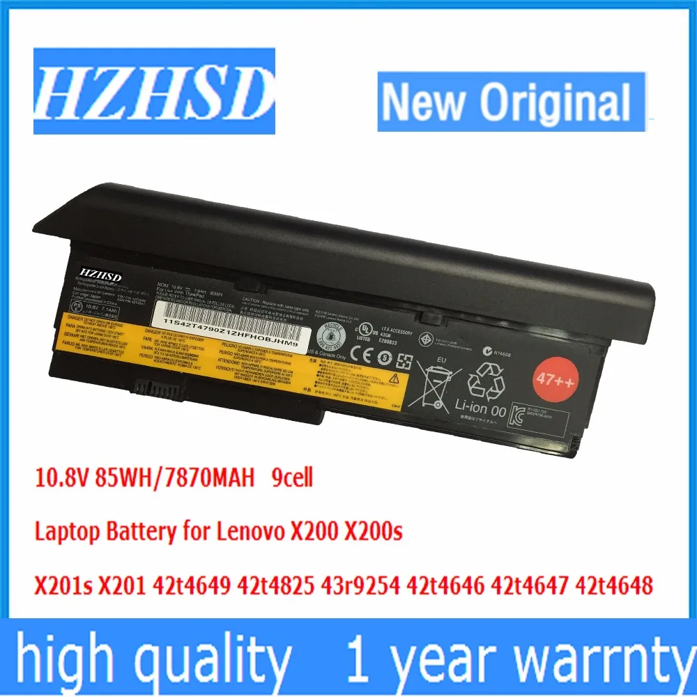 Оригинальный Новый аккумулятор для ноутбука X200, 10,8 В, 85 Вт/ч для Lenovo X200s, X201s, X201, 42t4825, 42t4649, 43r9254, 42t4646, 42t4647, 42t4648