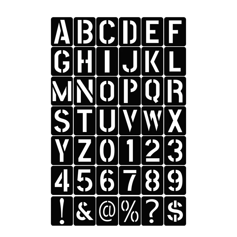 42pcs/pack PP Letter Number Stencils for Diy Scrapbooking Craft Hollow Stencil for Wall Painting Stamping Embossing Template