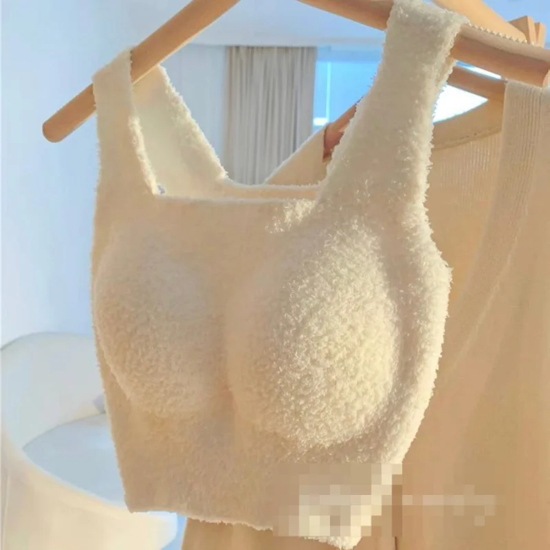 

Теплый жилет из ягненка ~ осенне-зимний теплый жилет женская одежда бюстгальтер без косточек для девочек зимний плюс бархатный бюстгальтер нижнее белье женские топы