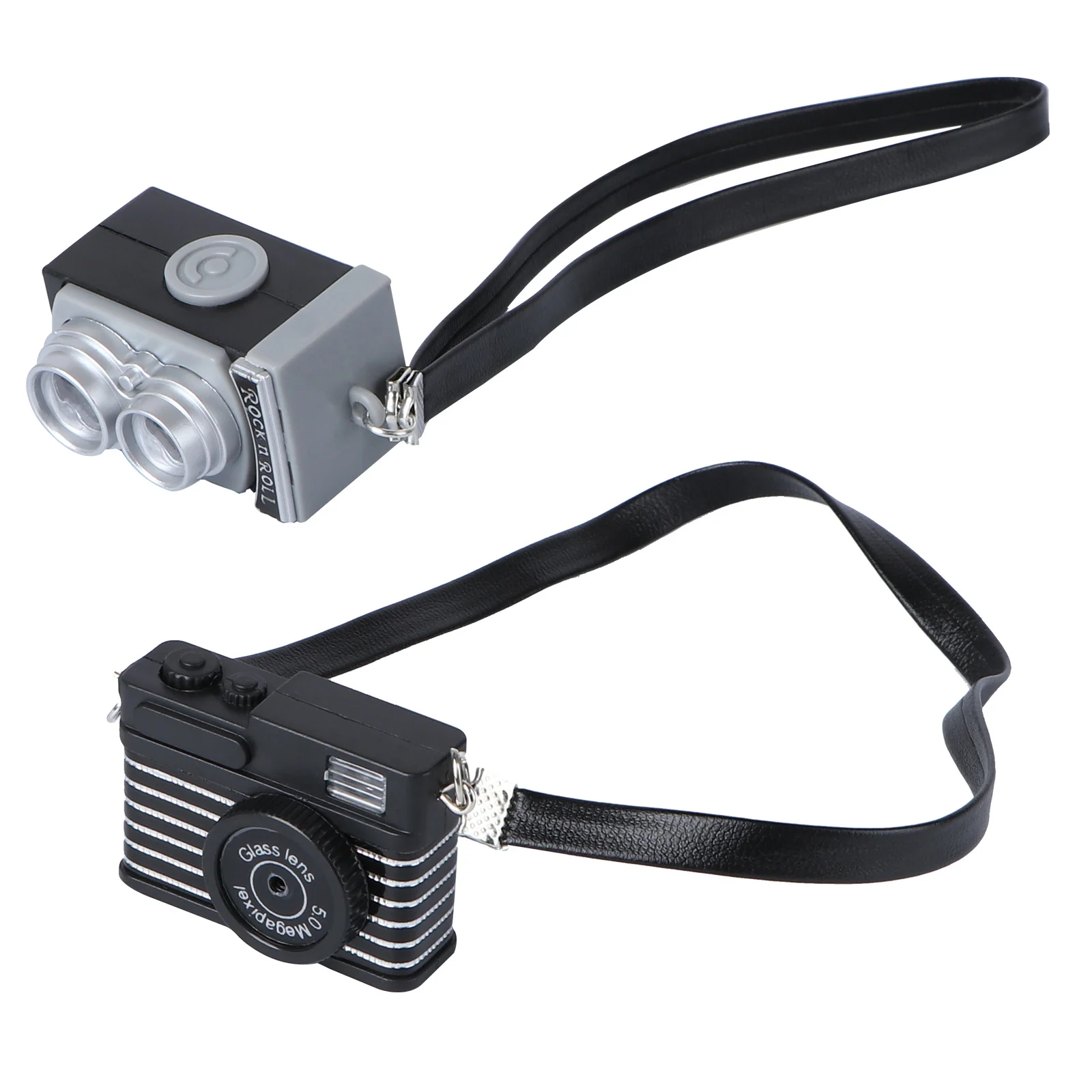

2pcs Mini Old Camera SLR Camera Model Lifelike Crafted Decor Mini SLR Camera Prop