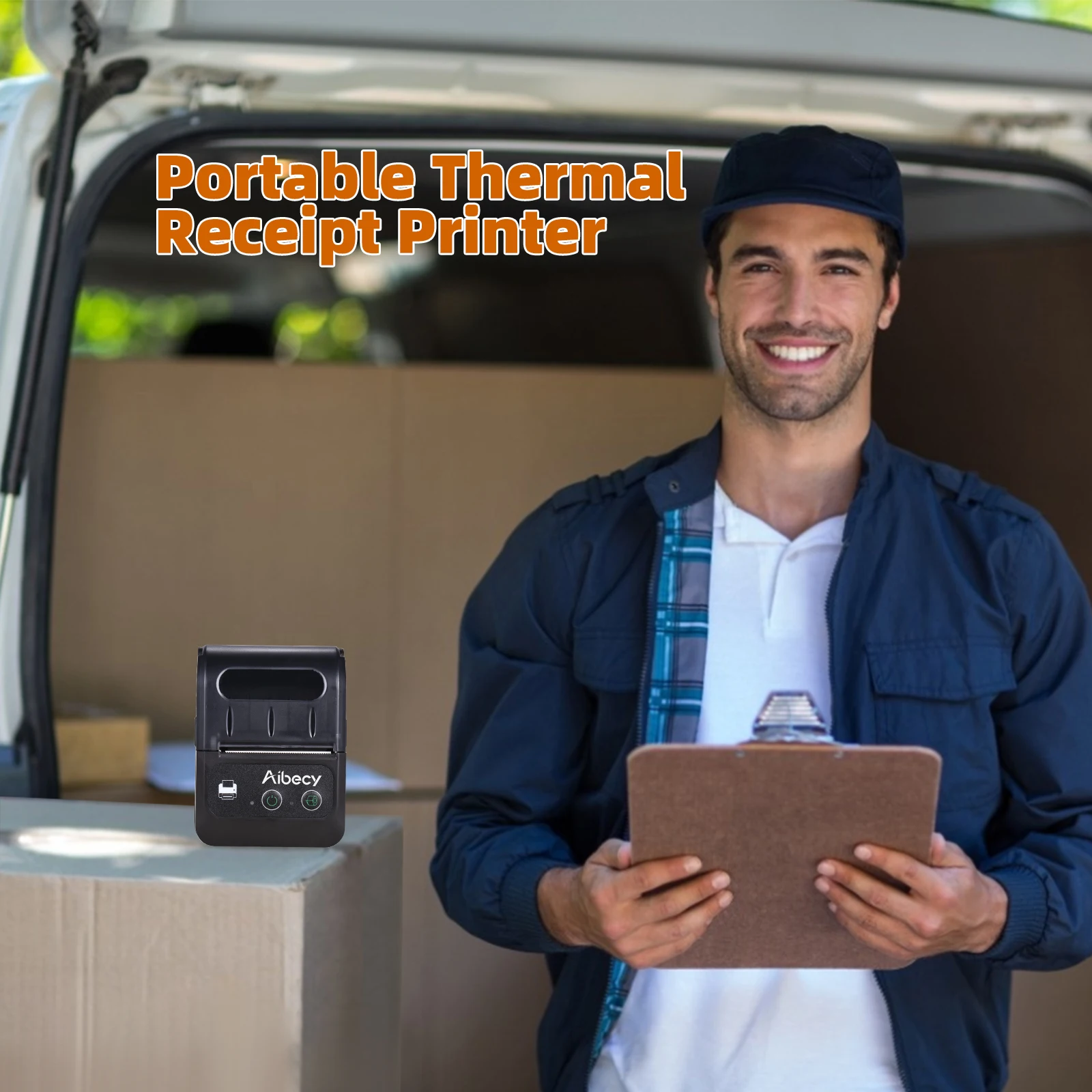 Aibecy портативный беспроводной BT 58 мм 2-дюймовый термочековый принтер Mini USB Bill POS
