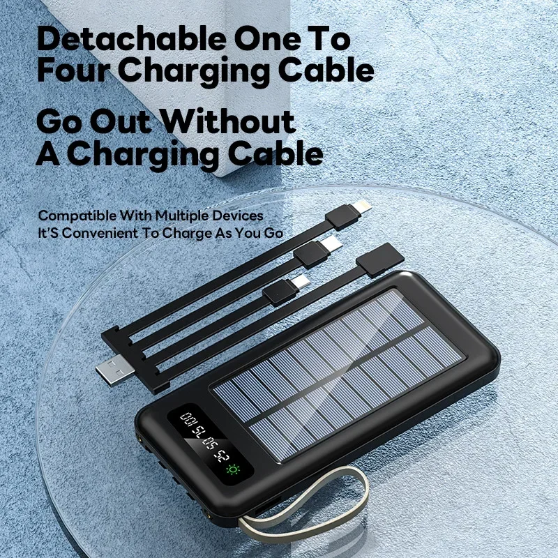 80000 мАч QI Солнечное беспроводное быстрое зарядное устройство Power Bank Открытый