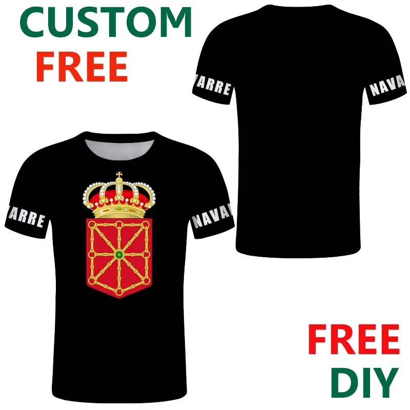 

Navarre autonomous region Flag t shirt Spain Spainish Nafarroa red T Shirt for Men custom Navarra name logo tee shirt clothes