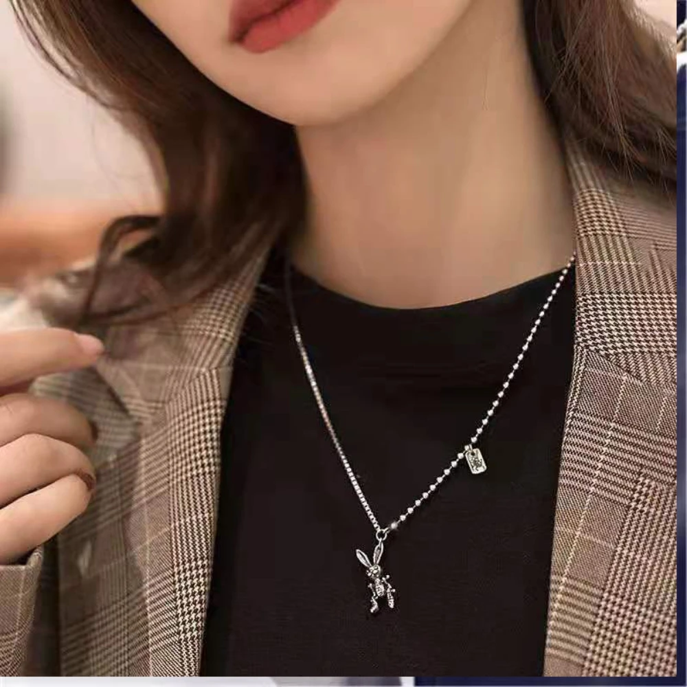 

Vintage Rabbit Pendant Necklaces Hip Hop INS Simple Personality Tide Chain Clavicle Small Ornaments Jewelry Gifts For Friends