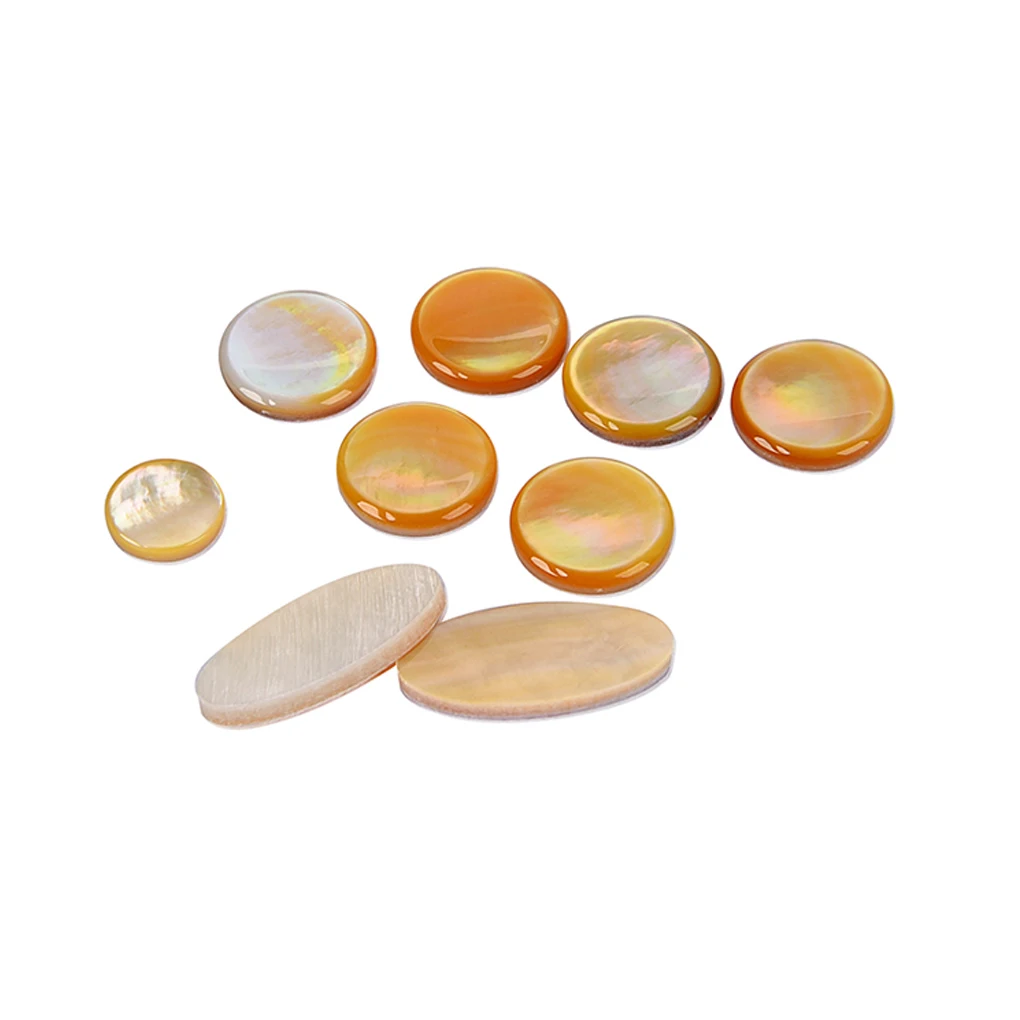 

9 Pieces Shell Saxophone Key Button Inlay Professional Universal Smooth Portable Ornamental Inlays Music Playing Parts