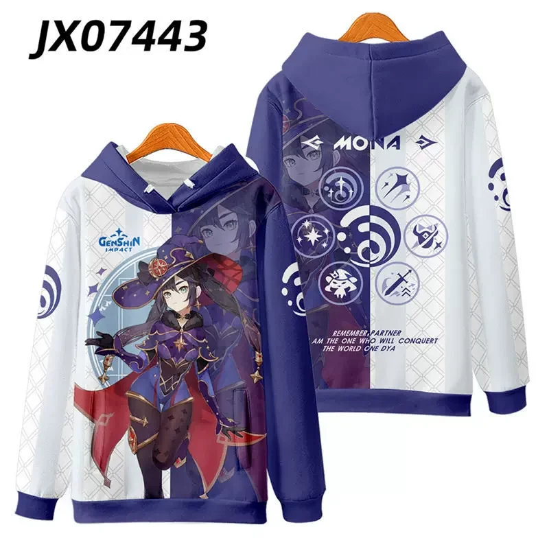 

Mona 3D Genshin Impact Hooded Sweatshirt Tracksuit Harajuku Game cool Streetwear Fashion Clothes