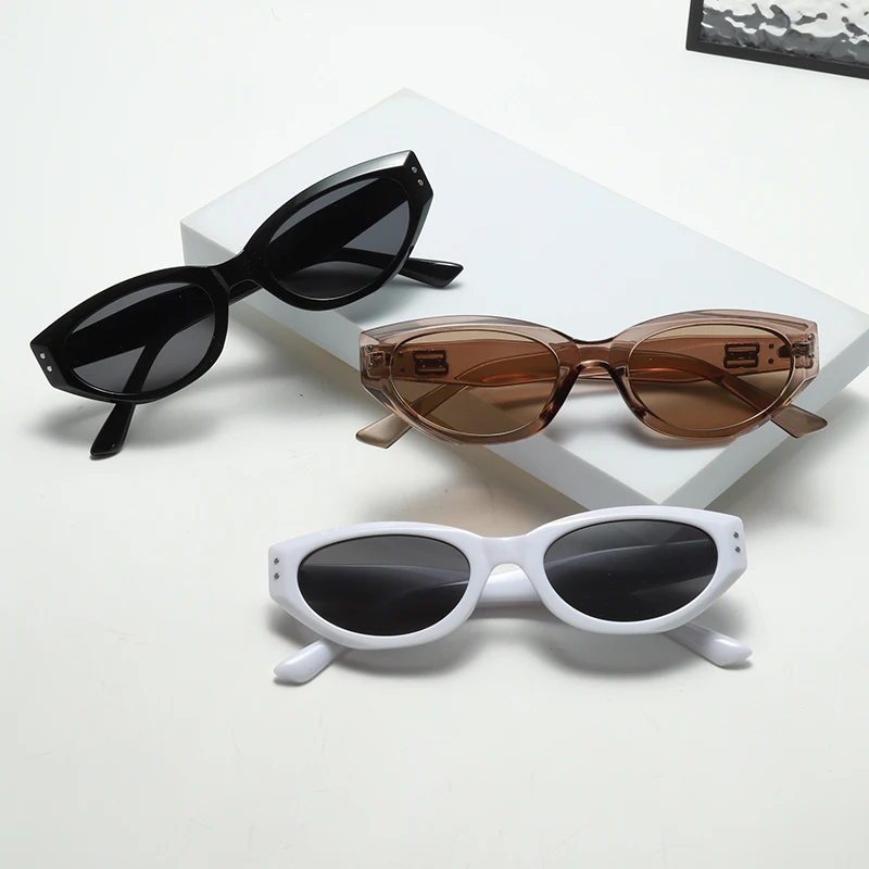 Мужские и женские Винтажные Солнцезащитные очки кошачий глаз UV400