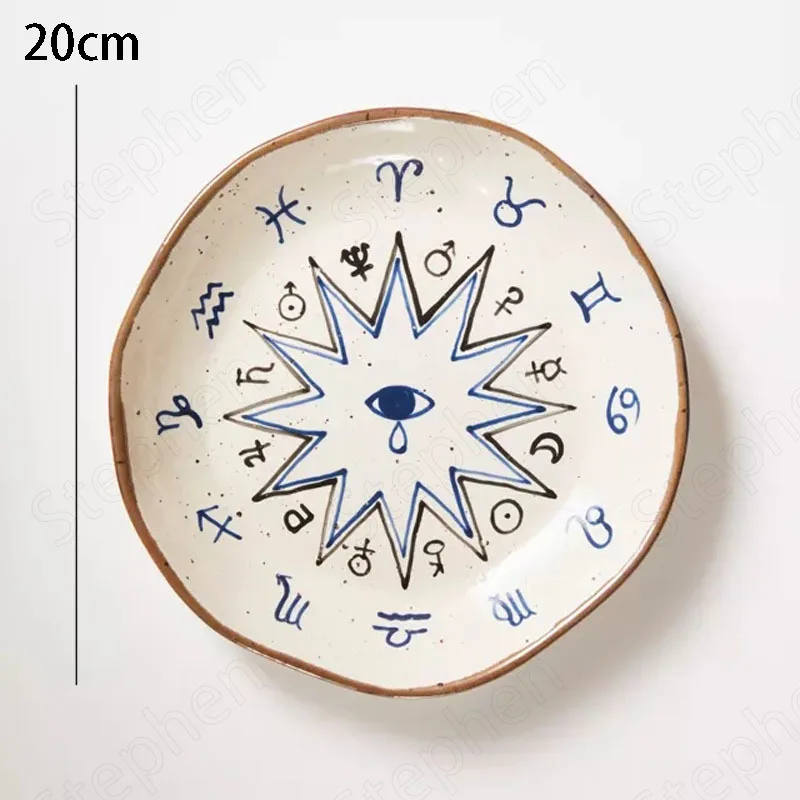 Американская современная керамическая посуда ручная роспись обеденная тарелка