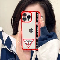 american fashion luxury guess brand phone case for iphone 11 pro max 12 pro max 13 pro max 12mini 13mini cover