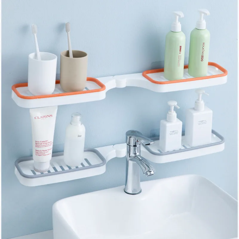 

1 шт. кухонные аксессуары полка для хранения в ванной и туалете Удобная настенная подвесная неперфорированная квадратная стойка на присоск...