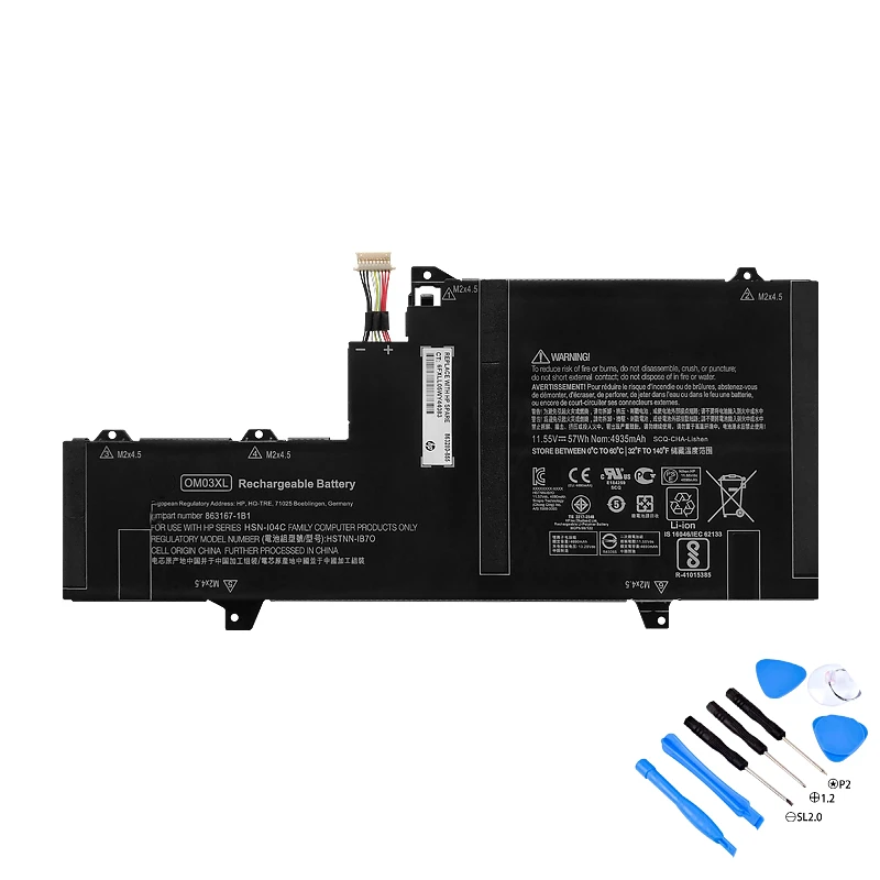 

For HP EliteBook X360 1030 G2 OM03XL HSTNN-IB7O HSN-I04C Laptop Battery