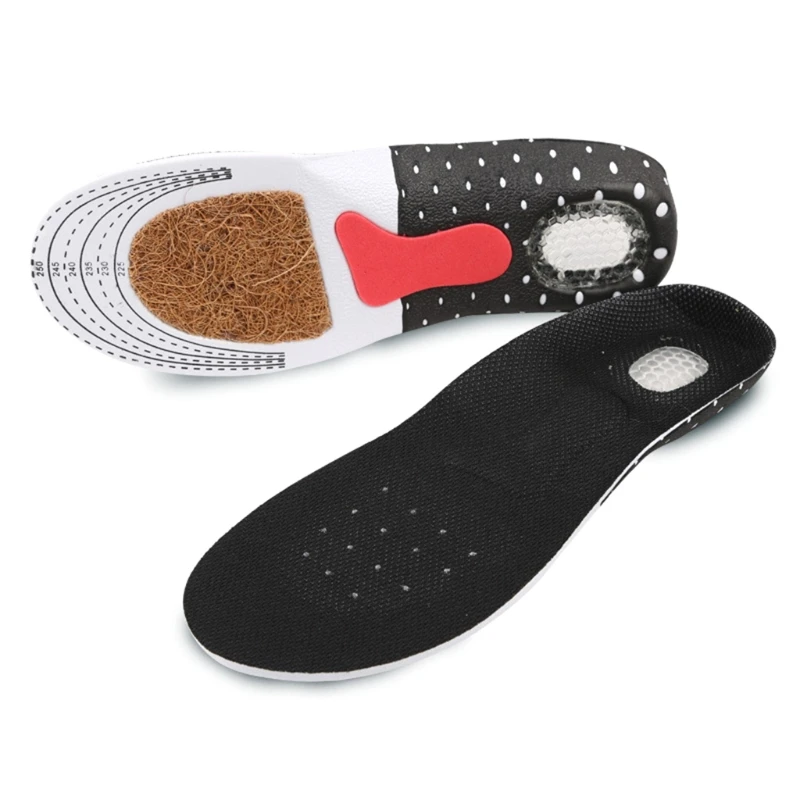 

Q1QD Cuttable Soft Running Insert Cushion Silicone Gel Insoles for Massaging Shoe Unisex Orthotic Arch Support Sport Shoe Pad