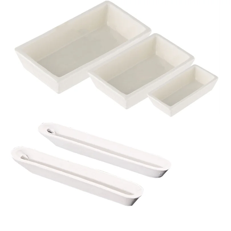 

5Pcs/Lot Lab Ceramic Crucible Cupel Boat Sample Holder Combustion Boat for Tube Muffle Furnaces