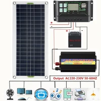 1000W Solar System 12v to 220V Power Inverter 30W Solar Panel 60A Controller Portable Compelet Solar Power Generation Charger