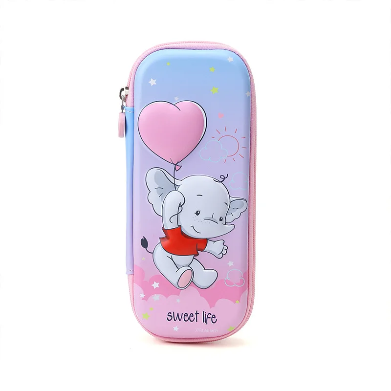 

Cartoon Pink Elephant Cute Rabbit Student Stationery Pencil Case Kawaii School Supplies Back To School High Capacity Waterproof