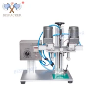 Bespacker YL-P Semi-Automatic Pneumatic Four Roller Spiral Body Wash Perfume Press Spray Bottle Capping Machine