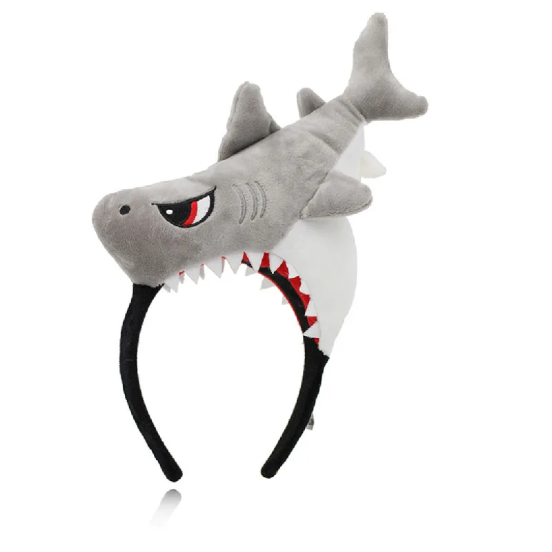 Повязка на голову с изображением акулы динозавра смешная искусственная милая