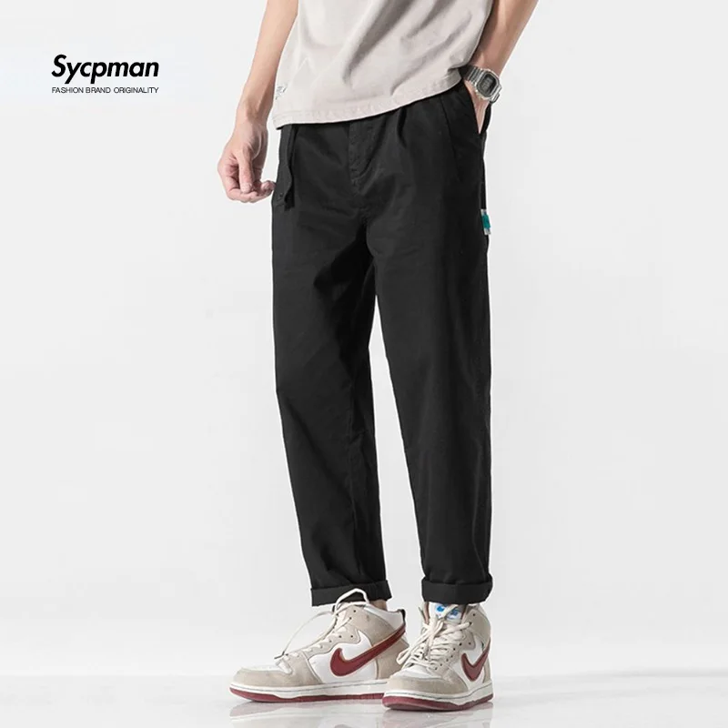 

Summer Loose Straight Casual Pants Chinese Style Trend Jogging Pants Mens Spring and Summer Sweatpants