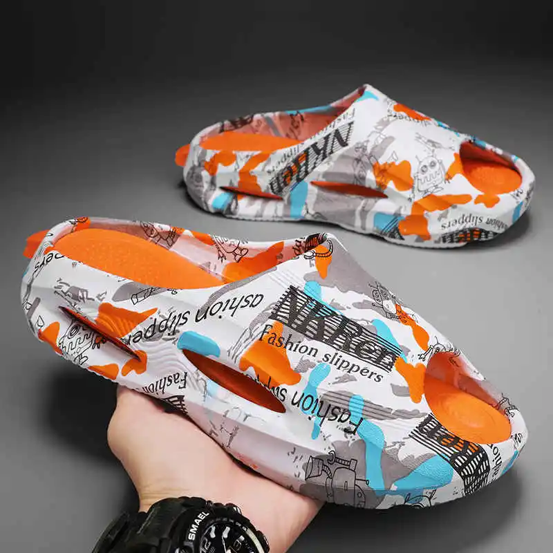 

Youthful Men's Slippers Soft Summer Shoes For Men Shock Absorber Men's Clogs Casual Leatherette Beach Sandals Men Child Tennis