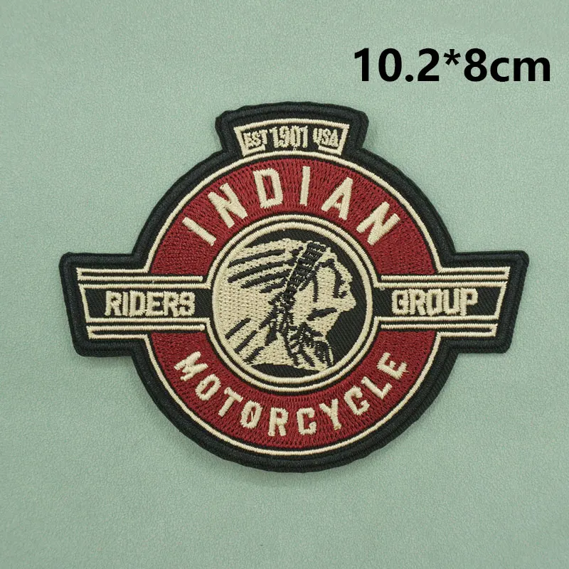 

MOTORCYCLE logo embroidered patches with hook backing